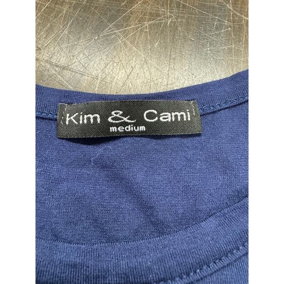 Kim & Cami Shirt, Cottage Core, Ruffles Rick Rack Dress Shirt Navy ,Med. - Picture 6 of 8